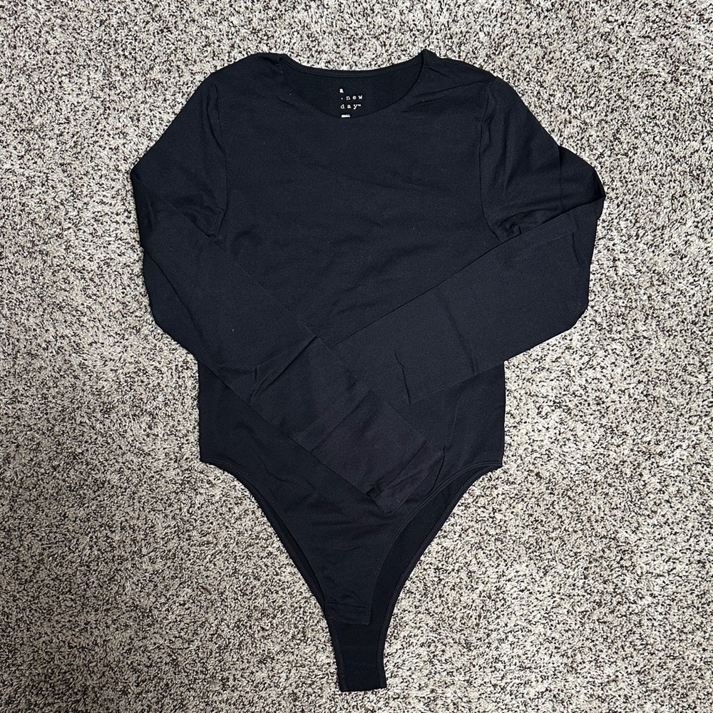 EUC A New Day Black Long Sleeve Bodysuit Size Small